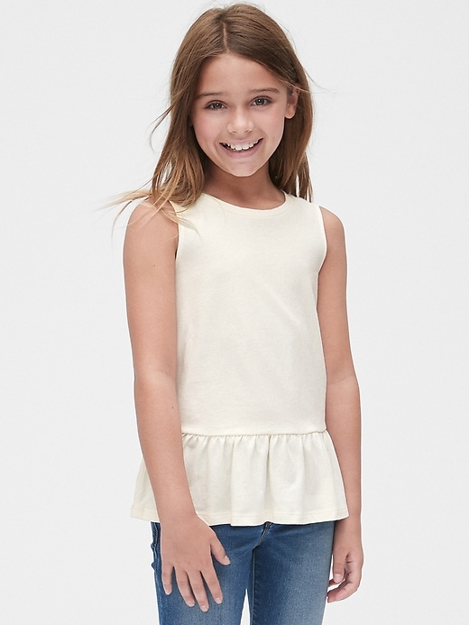 2 of 8 showing, with the color ivory frost of product Print Peplum Tank Top