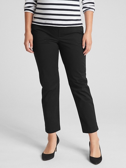 View large product image 1 of 1. Maternity Full Panel Slim City Crop Chinos