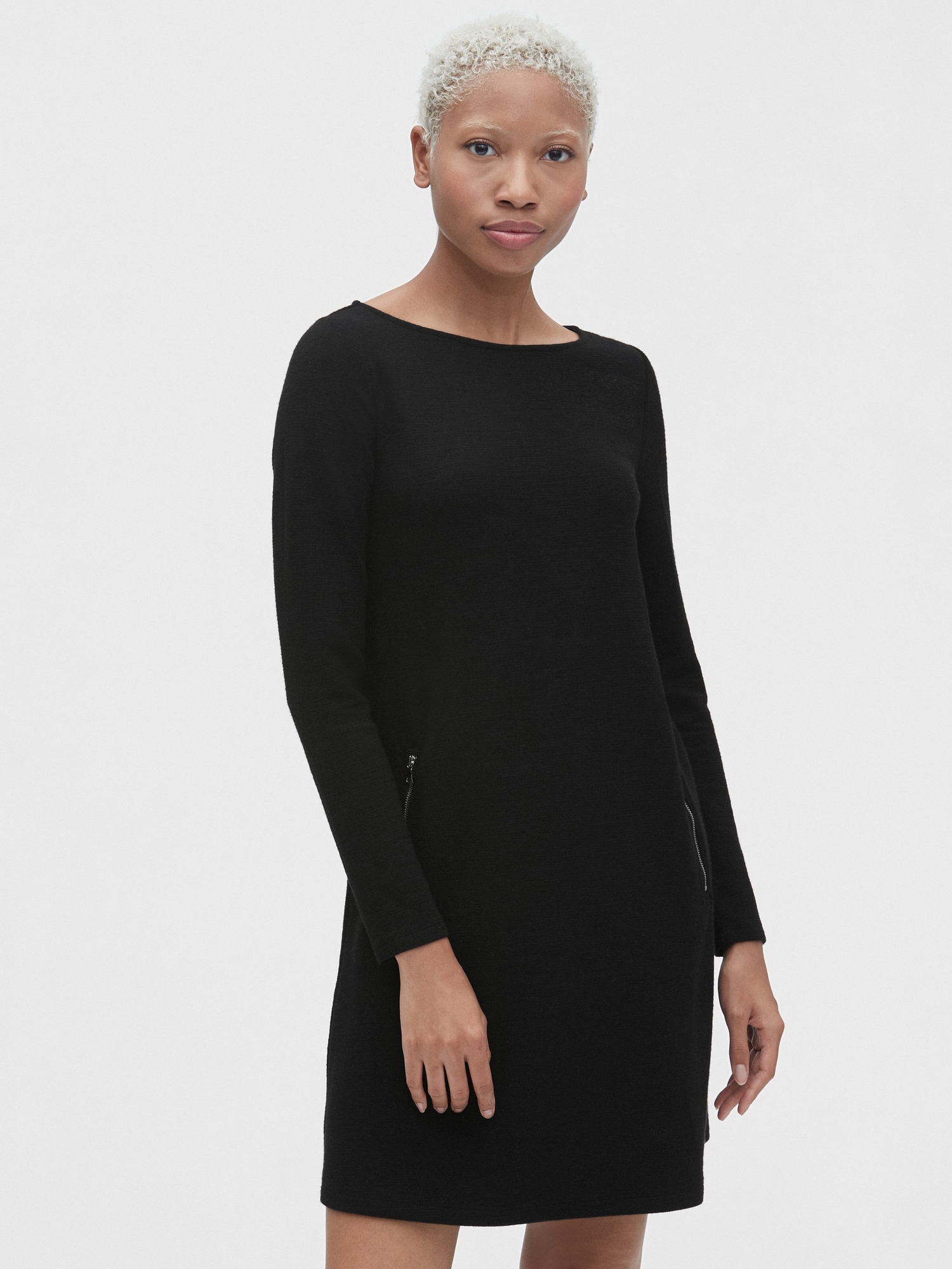Long Sleeve ALine Dress with ZipPockets Gap