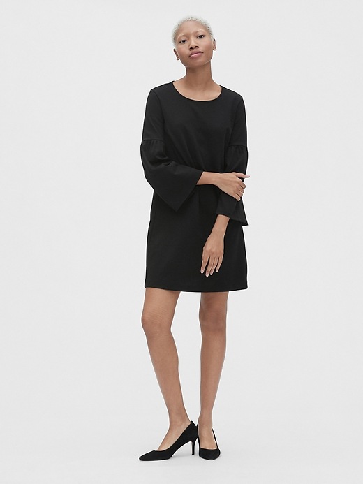Image number 3 showing, Bell Sleeve Shift Dress in Ponte