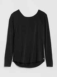 View large product image 6 of 7. GapFit Double-Layer Long Sleeve Cut-Out Top