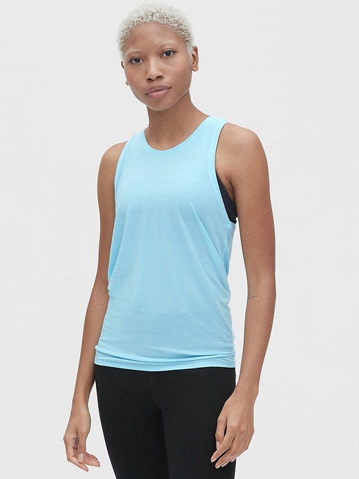 View large product image 1 of 1. GapFit Breathe Open-Back Tank
