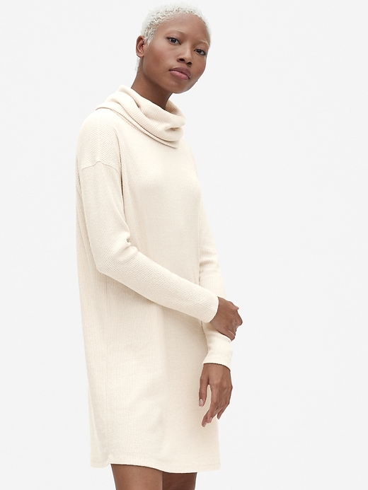 Image number 8 showing, Softspun Ribbed Cowl-Neck Sweater Dress