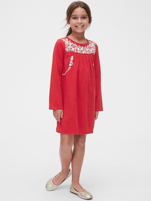 Image number 2 showing, Embroidered Swing Dress