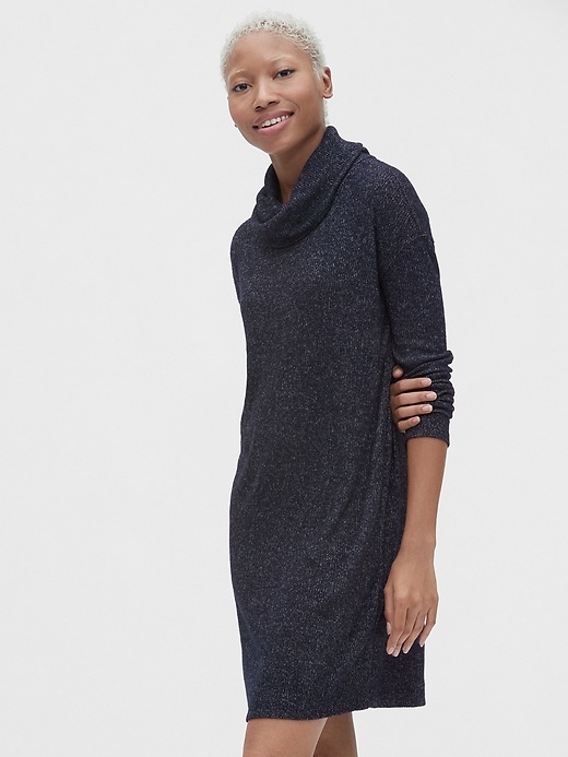 Image number 7 showing, Softspun Ribbed Cowl-Neck Sweater Dress