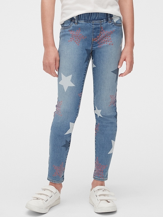 2 of 8 showing, with the color medium indigo of product Kids Star Jeggings with Stretch