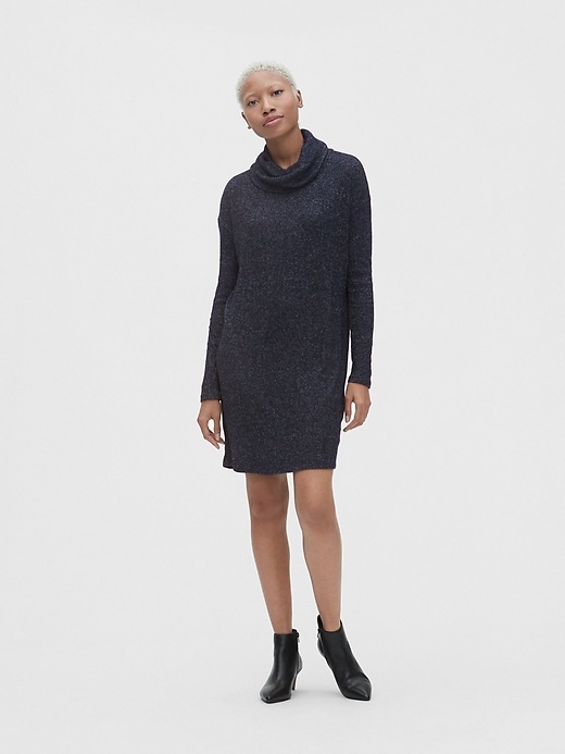Image number 3 showing, Softspun Ribbed Cowl-Neck Sweater Dress