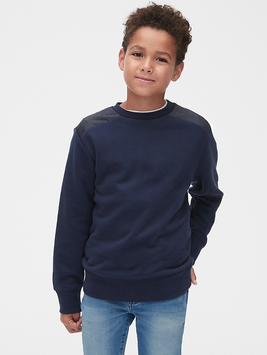 Image number 2 showing, Nylon-Trim Sweatshirt in Fleece