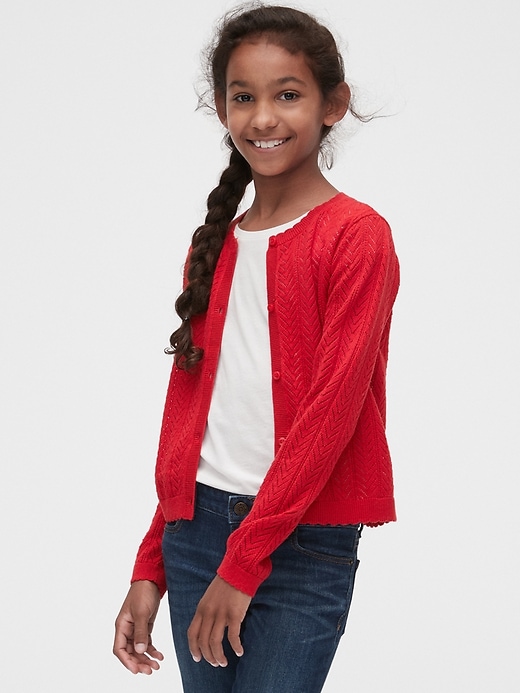 Image number 2 showing, Pointelle Cardigan Sweater