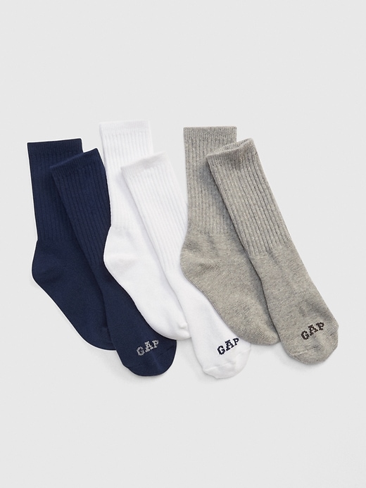 1 of 8 showing, with the color multi of product Kids Crew Socks (3-Pairs)