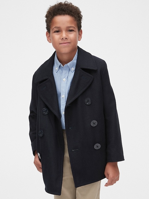 Image number 2 showing, Wool Double-Button Peacoat