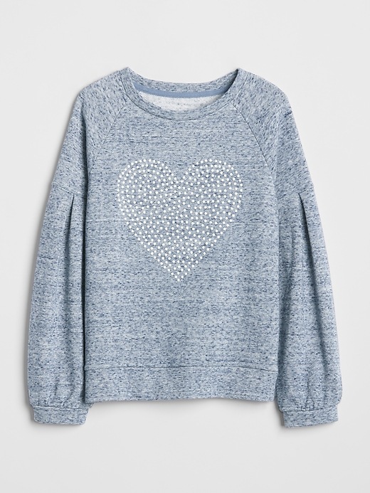 Image number 1 showing, Marled Balloon-Sleeve Sweater