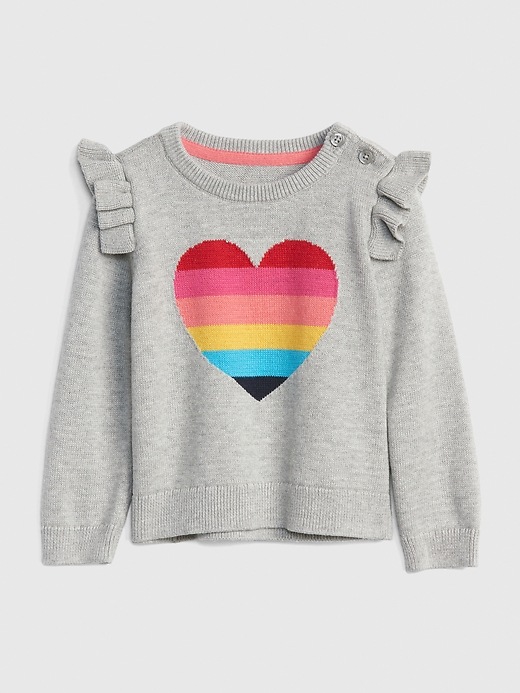 Gap rainbow heart sweater clearance