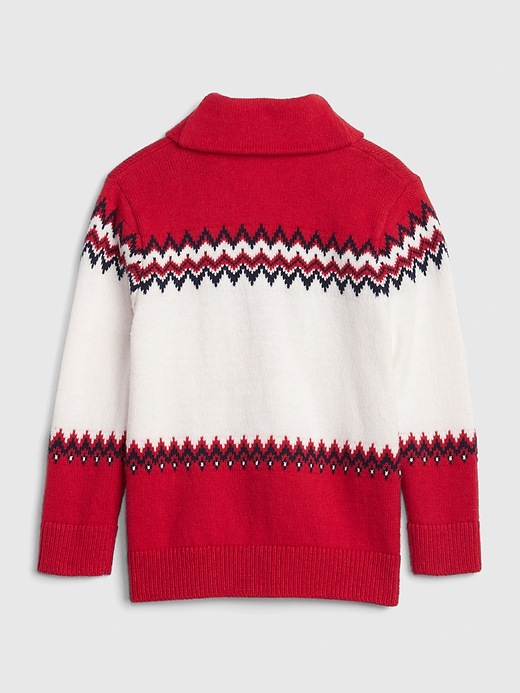 Image number 2 showing, Fair Isle Shawl-Collar Cardigan Sweater