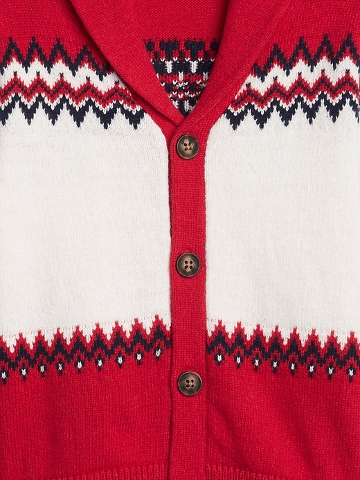 Image number 3 showing, Fair Isle Shawl-Collar Cardigan Sweater