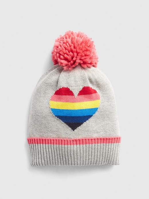 View large product image 1 of 1. Rainbow Pom Beanie
