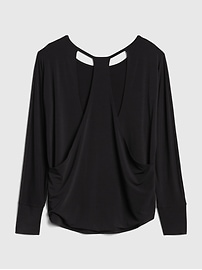 View large product image 7 of 7. GapFit Double-Layer Long Sleeve Cut-Out Top