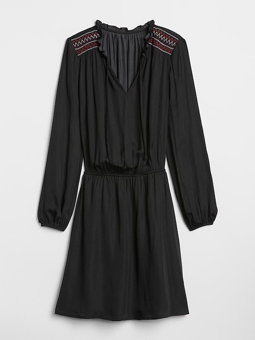 Image number 6 showing, Long Sleeve Embroidered Smock Dress