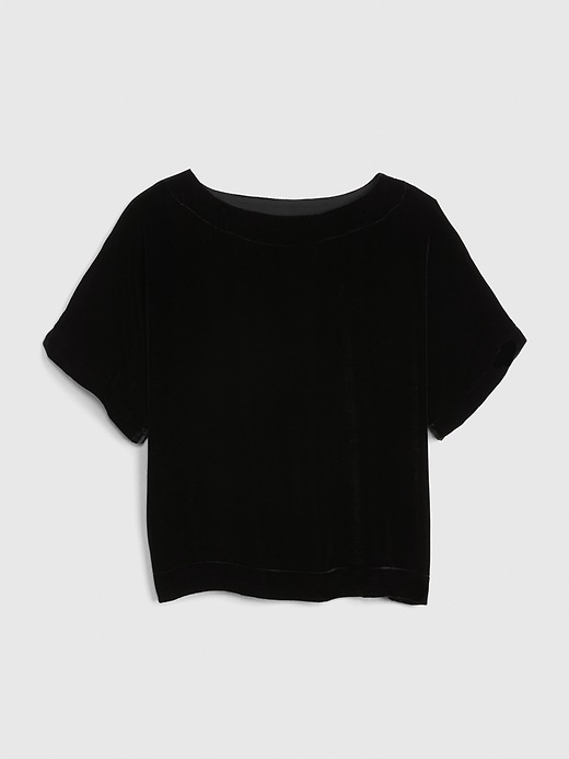 Image number 6 showing, Velvet Ruffle Sleeve T-Shirt