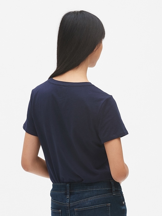 2 of 8 showing, with the color navy blue of product Logo Short Sleeve Crewneck T-Shirt