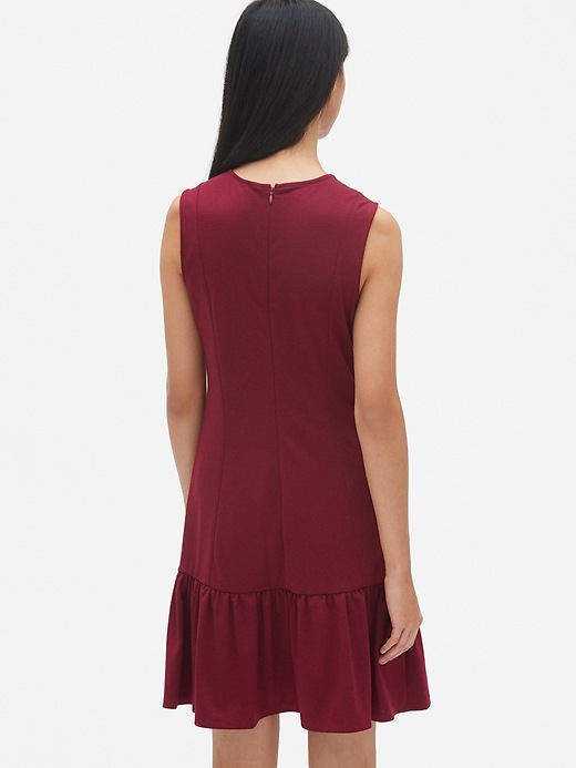 Image number 2 showing, Sleeveless Flounce Dress in Ponte