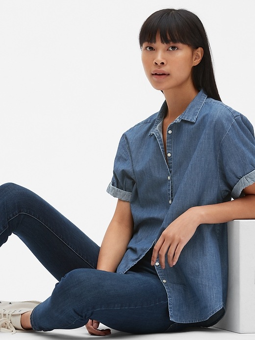 Image number 5 showing, Denim Roll Cuff Shirt