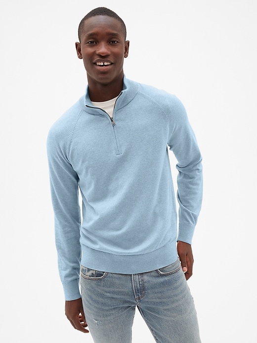 View large product image 1 of 1. Half-Zip Mockneck Pullover Sweater