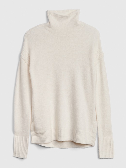 2 of 8 showing, with the color snow of product Brushed Turtleneck Pullover Sweater