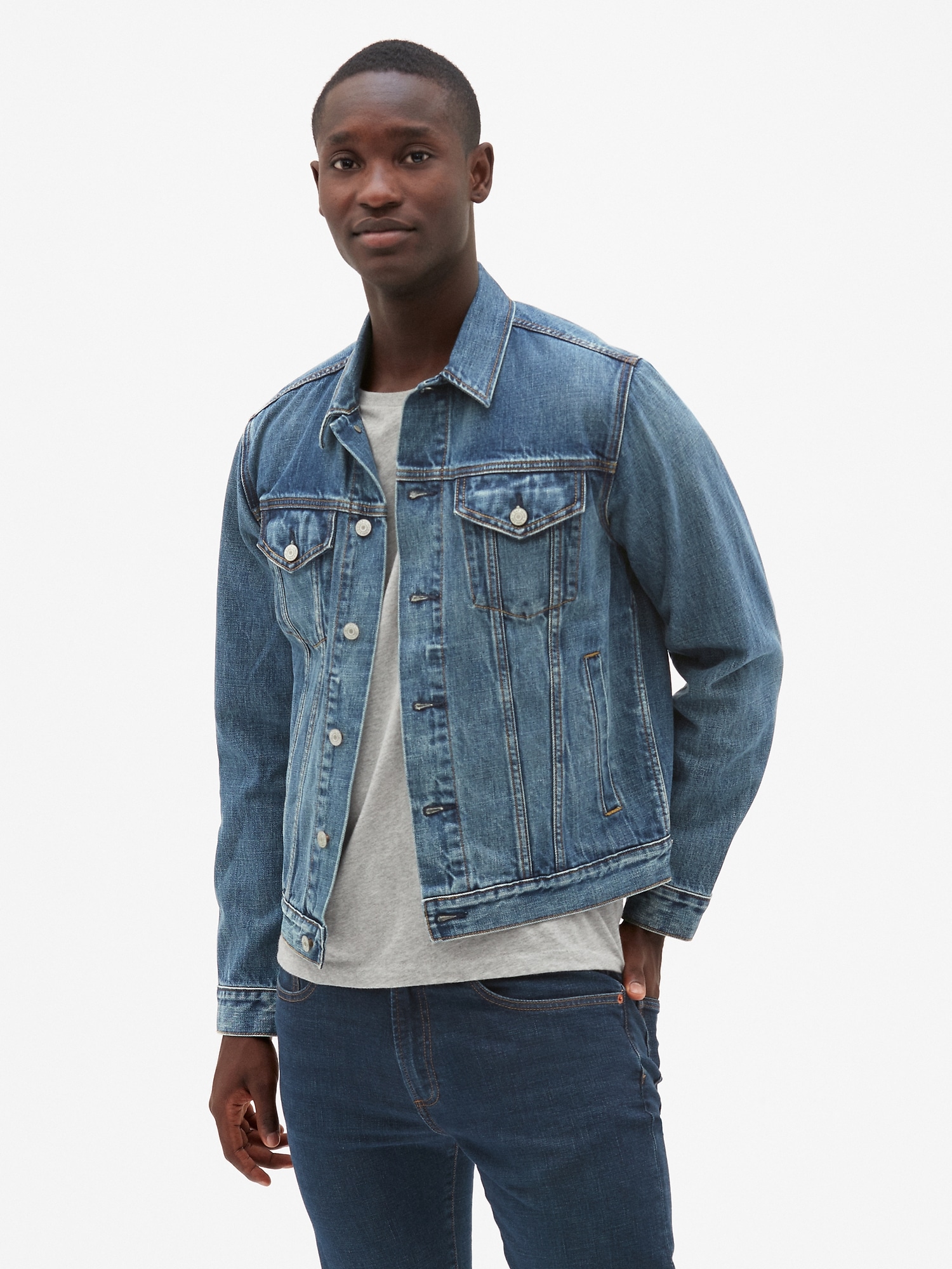 gap black denim jacket