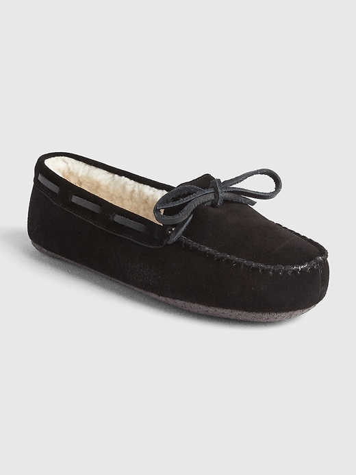 View large product image 1 of 2. Suede Moccasin Slippers