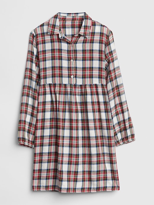 1 of 8 showing, with the color holiday multi plaid of product Plaid Long Sleeve Dress