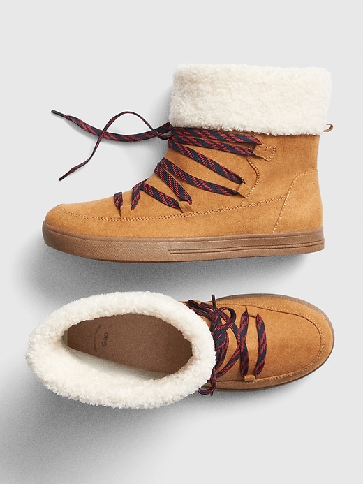 Image number 2 showing, Sherpa-Lined Moccasin Lace-Up Boots