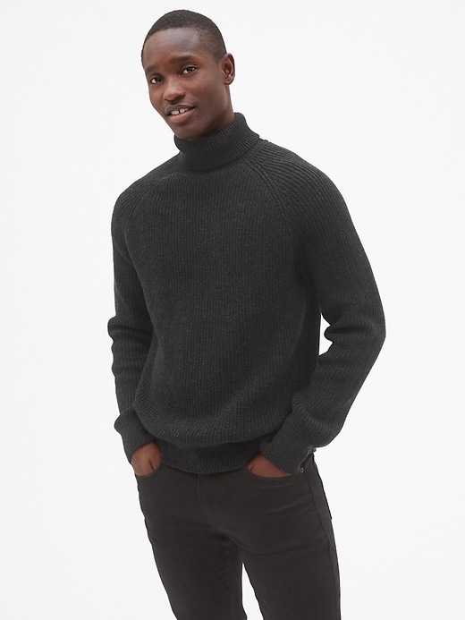 View large product image 1 of 1. Ribbed Turtleneck Pullover Sweater