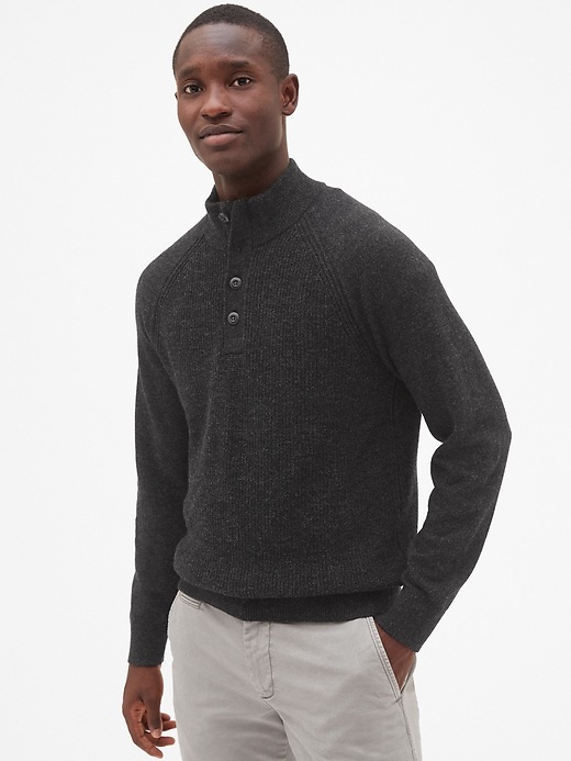 Image number 8 showing, Textured Mockneck Pullover Sweater