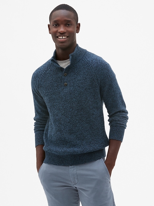 Image number 7 showing, Textured Mockneck Pullover Sweater