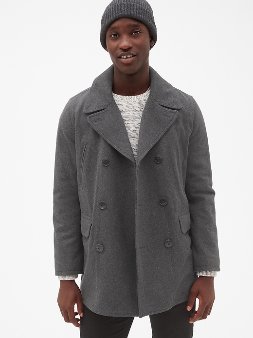 View large product image 1 of 1. Wool-Blend Peacoat