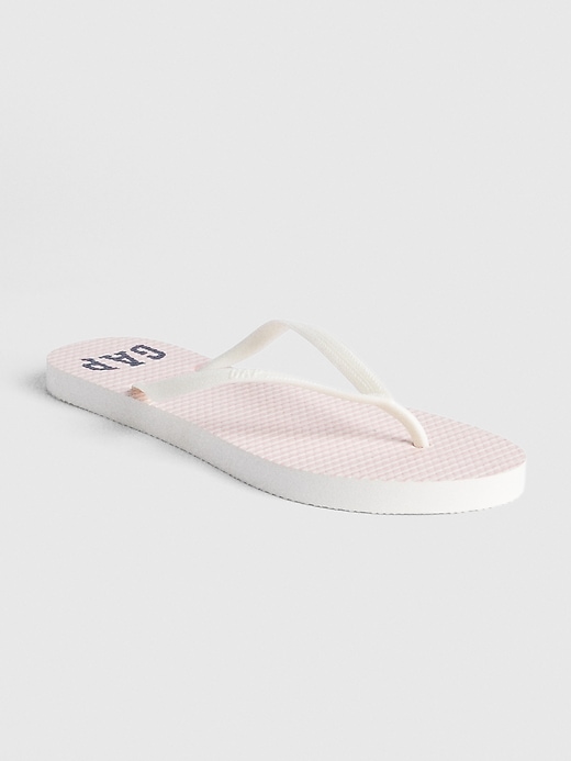 1 of 8 showing, with the color pink stripe of product Print Flip Flops