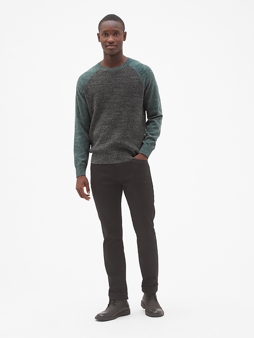 Image number 3 showing, Textured Colorblock Crewneck Pullover Sweater