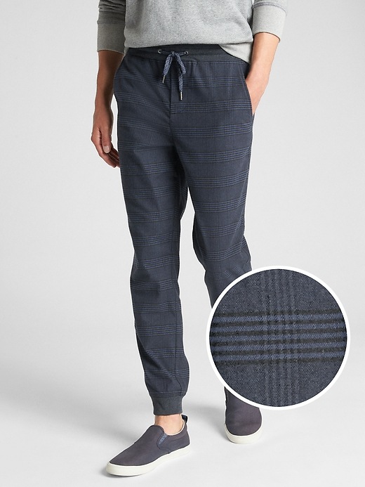 Image number 1 showing, Plaid Twill Joggers with GapFlex