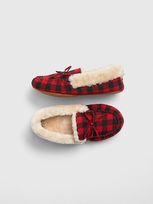 View large product image 1 of 1. Cozy Buffalo Plaid Slippers
