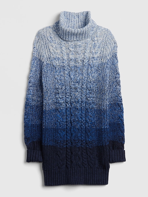 Image number 2 showing, Cable-Knit Turtleneck Tunic Sweater