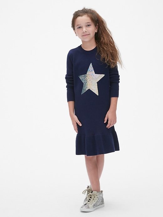 Image number 2 showing, Kids Flippy Sequin Star Dress