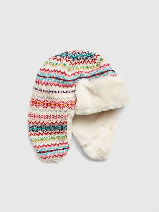View large product image 1 of 1. Fair Isle Cozy Trapper Hat