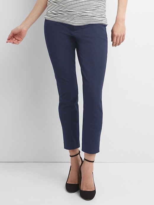 Image number 1 showing, Maternity Inset Panel Skinny Ankle Pants in Bi-Stretch