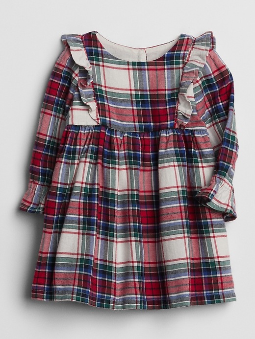 Image number 1 showing, Plaid Cascade Ruffle Dress