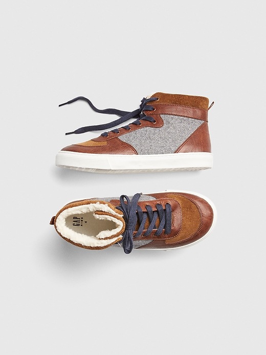 View large product image 1 of 1. Sherpa-Lined High-Top Sneakers