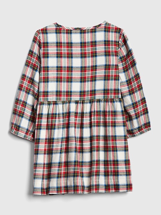 2 of 8 showing, with the color new off white of product Plaid Ruffle Dress