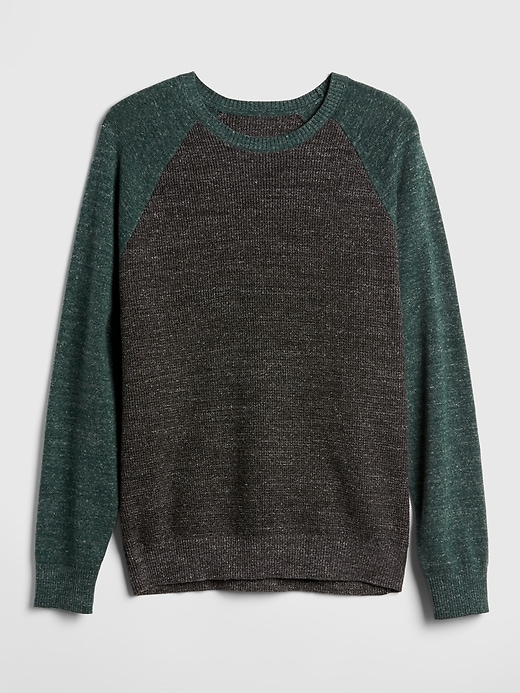 Image number 6 showing, Textured Colorblock Crewneck Pullover Sweater