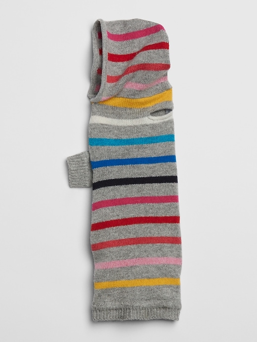 2 of 8 showing, with the color heather grey of product Crazy Stripe Dog Sweater Hoodie
