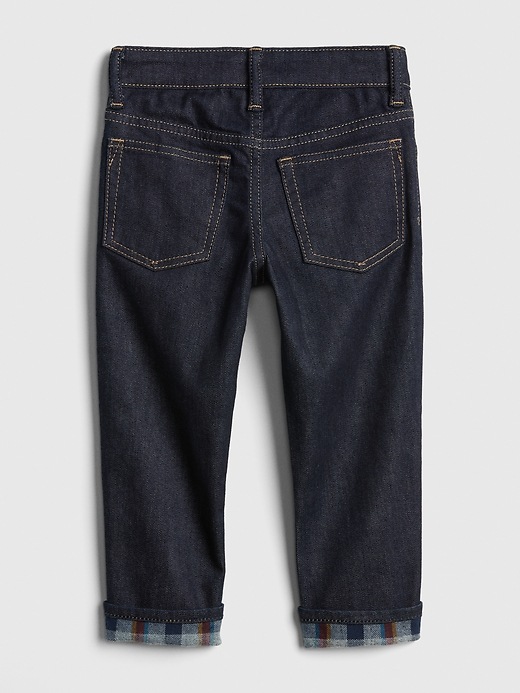 Image number 2 showing, Superdenim Plaid-Brushed Slim Jeans with Defendo